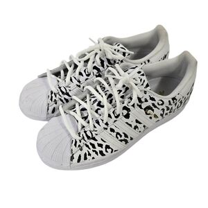 Adidas Originals Super Star Cheetah Print Cloud White & Black Sneakers